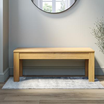 Furniture123 Large Solid Pine Hallway Bench - Seats 2 - Emerson
