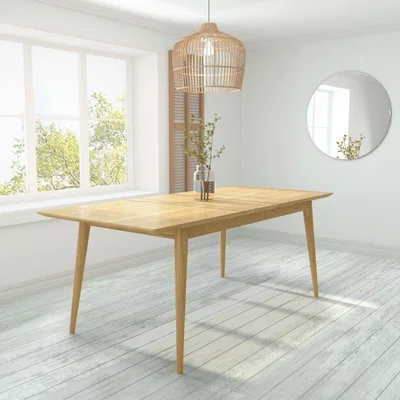 Furniture123 Solid Oak Extendable Dining Table - Seats 6 - Scandi - Briana