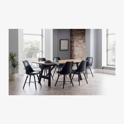 Furniture123 Julian Bowen Hockley Dining Set with 6 Black Chairs