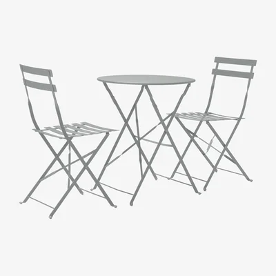 Habitat Habitat Eve 2 Seater Folding Metal Garden Bistro Set-Grey