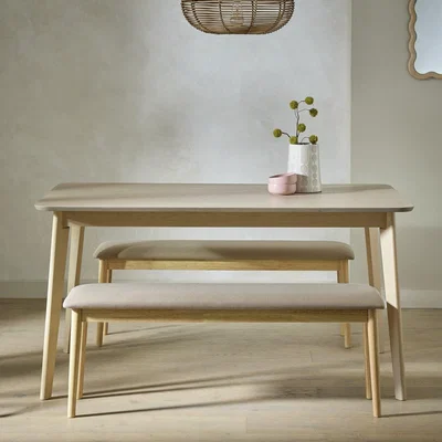 Habitat Habitat Skandi Oak Dining Table & 2 Oak Benches