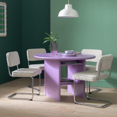 Habitat Habitat Geller Purple Dining Table & 4 Natural Chairs