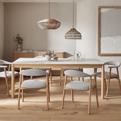 Habitat Habitat Lex Oak Dining Table & 6 Natural Chairs