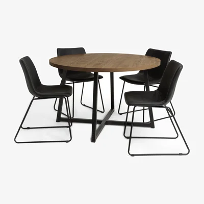 Habitat Habitat Nomad Metal Dining Table & 4 Joey Black Chairs