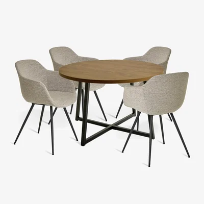 Habitat Habitat Wood Effect Extending Dining Table & 4Natural Chairs