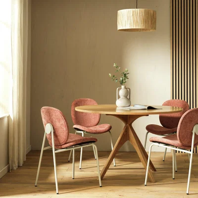 Habitat Habitat Austin Oak Dining Table & 4 Pink Chairs
