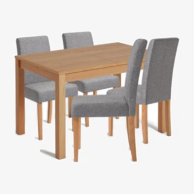 Habitat Habitat Clifton Wood Extending Dining Table & 4 Grey Chairs