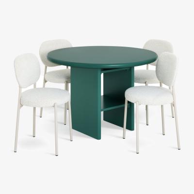 Habitat Habitat Geller Green Dining Table & 4 White Chairs