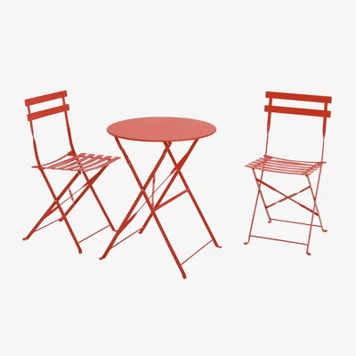 Habitat Habitat Eve 2 Seater Folding Metal Garden Bistro Set- Orange