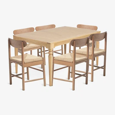 Habitat Habitat Barnwell Dining Table & 6 Hanna Oak Chairs