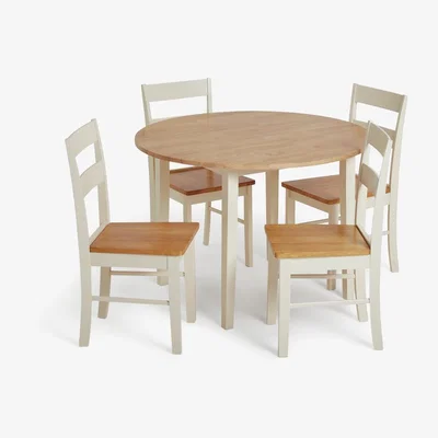 Habitat Habitat Chicago Solid Wood Round Table & 4 Two Tone Chair
