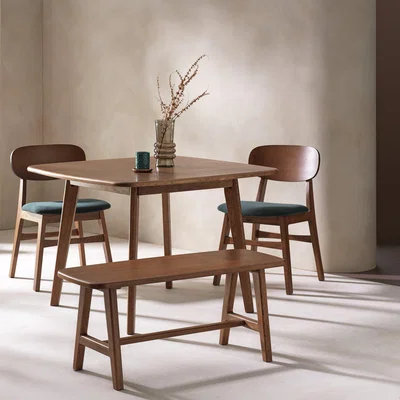 Habitat Habitat x Scion Esala Dining Table,1 Bench & 2 Walnut Chairs