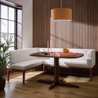 Habitat Habitat Loxley Walnut Dining Table 2 Natural Benches