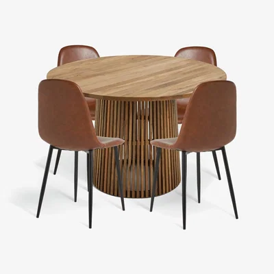 Habitat Habitat Jericho Solid Wood Dining Table & 4 Beni Tan Chairs