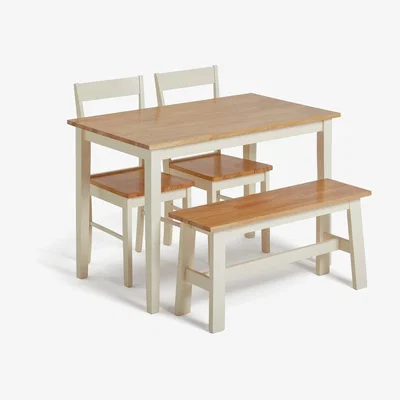 Habitat Habitat Chicago Solid Wood Table, 2 Chairs & Bench