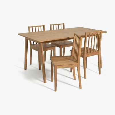 Habitat Habitat Nel Wood Dining Table & 4 Oak Chairs