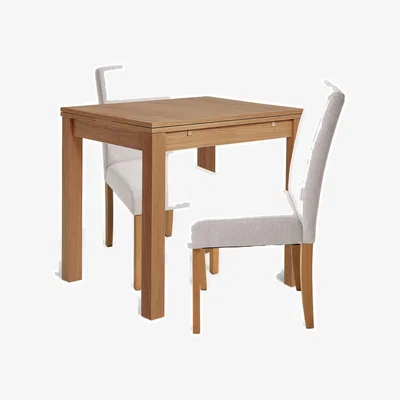 Habitat Habitat Clifton Wood Dining Table & 2 Cream Chairs
