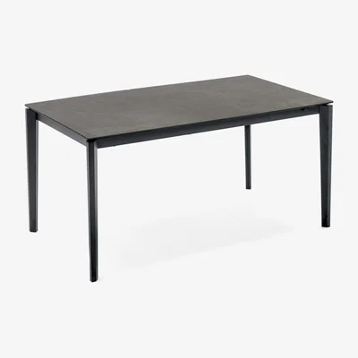 Heal's Heal's Rocca Ceramic Extending Dining Table Carrara White Ceramic Top Top Matt Taupe Leg 160cm - Heal's UK Furniture