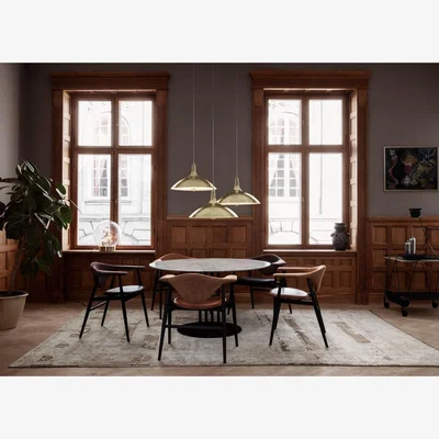 Heal's Gubi Masculo Dining Chair in Anet Black Leather and American Walnut