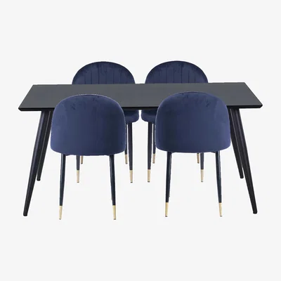 Homebase Illona Dining Table and 4 Chairs - Navy