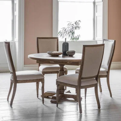 IO Living The Colonial Round Extending Dining Table &amp; Armchair Set (1.2m)
