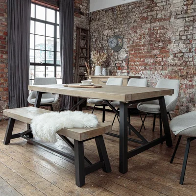 IO Living Urban 2m Extendable Dining Table Set with Light Grey Gaudi Chairs