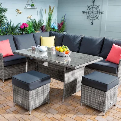 IO Living 2021 Hartman Westbury Rectangular Casual Dining Set - Ash/Slate