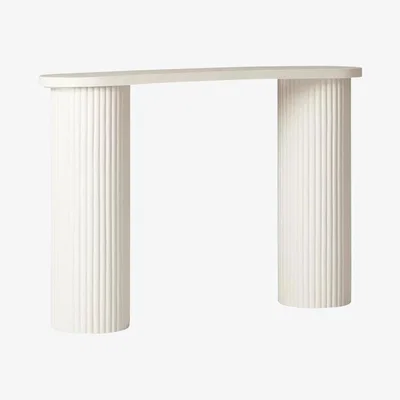 John Lewis west elm Indoor/Outdoor Fluted Stone Console, White