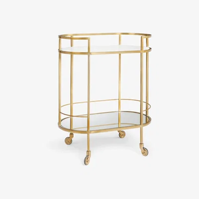 John Lewis John Lewis + Swoon Lovelace Marble Shelf Bar Cart, Brass