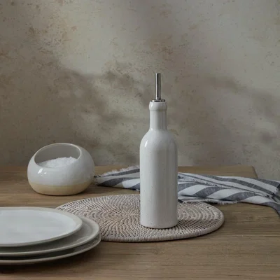 Layered Lounge Cream Stoneware Oil Bottle