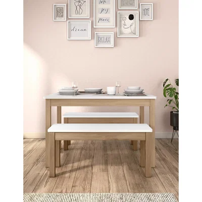 Marks & Spencer M&S Loft Dining Table with Benches - White, White