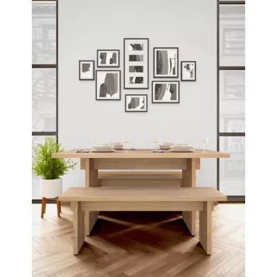 Marks & Spencer M&S Modern Oak Dining Table with Benches, Oak