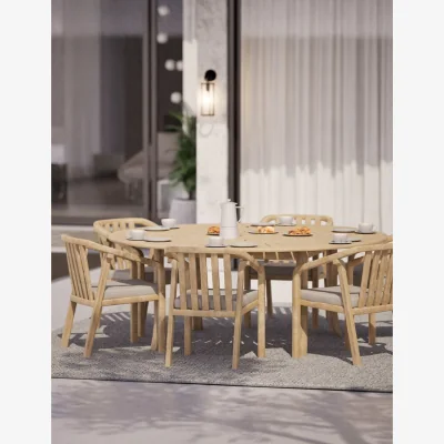 Marks & Spencer Royalcraft Maris 6 Seater Round Wood Dining Set Natural