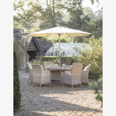 Marks & Spencer Bramblecrest Patagonia Rattan 6 Seater Dining Set Oatmeal