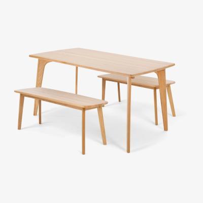 Made.com Fjord Dining Table and Bench Set, Oak