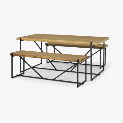 Made.com Morland Dining Table & Bench Set, Light Mango Wood