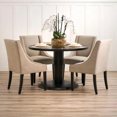 My Furniture Sia 4-6 Seat Dining Table and 4 Chatsworth Dining Chairs - Taupe