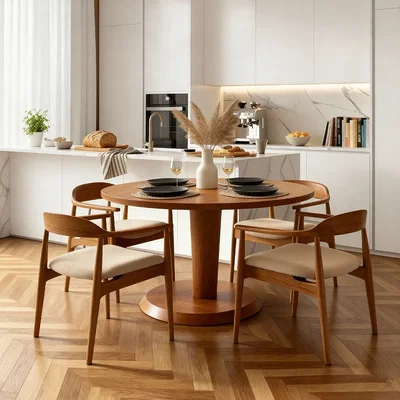 My Furniture Sia 4-6 Seat Chestnut Dining Table and 4 Morton Chairs