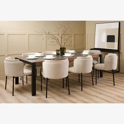 My Furniture Corinna 8 seat Dining Table and 8 Odeon Chairs