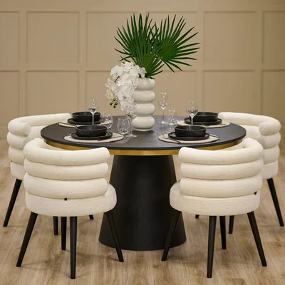 My Furniture Brewster 4-6 Seat Dining Table and 4 Cooper Dining Chairs
