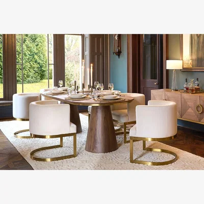 My Furniture Brewster Capsule Dining Table and 6 Lasco Chalk Chairs