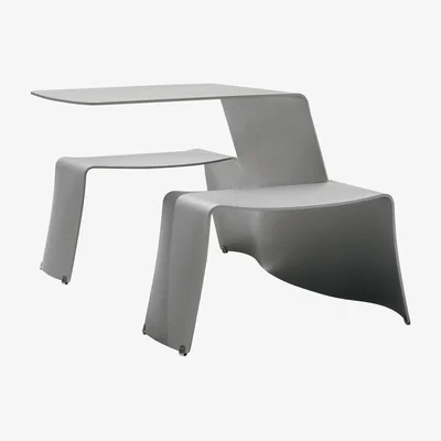 Made in Design Picnik Table & seats set - With benches by Extremis Grey