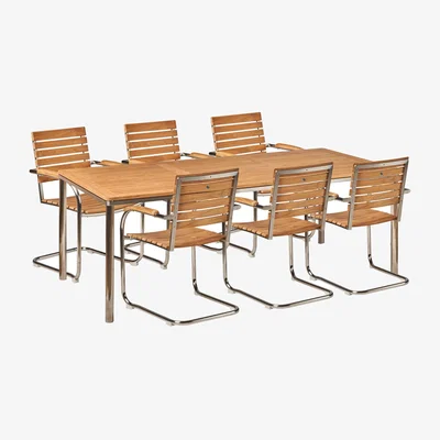 Nordic Nest 1898 Rörvik dining set with 6 chairs