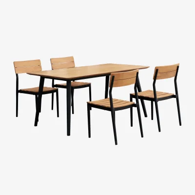 Nordic Nest 1898 Björnö dining set with 4 chairs teak