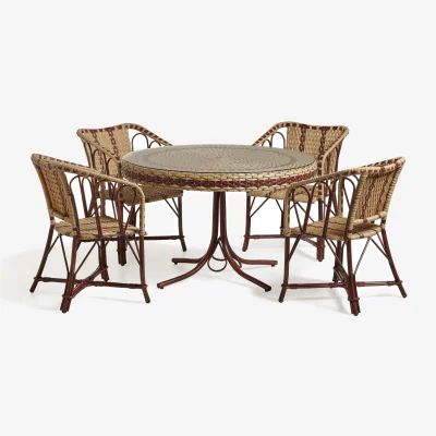 OKA OKA, Colette Dining Set - Natural/Red, BAO Bundle