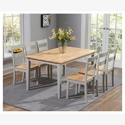 Oak&More Ex-display Chiltern 150cm Oak & Grey Dining Table Set with FOUR Chairs