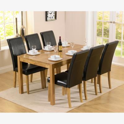 Oak&More Oxford 150cm Solid Oak Dining Table With 6 Red Albany Chairs