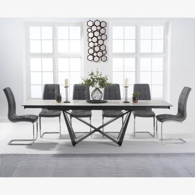 Oak&More Blenheim 180cm White Ceramic Dining Table With 8 White Lorin Chairs