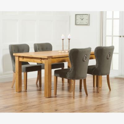 Oak&More Thetford 180cm Oak Dining Table with 10 Grey Keswick Chairs
