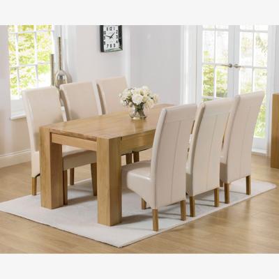 Oak&More Thames 180cm Oak Dining Table with Cannes Chairs